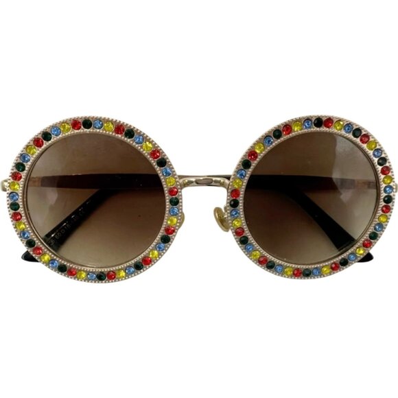 Round Oversized Rhinestone Sunglasses Women’s Retro Crystal main image 8